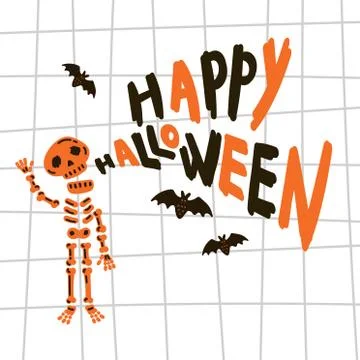 Halloween greeting card.Flat.Vector illustration Stock Illustration