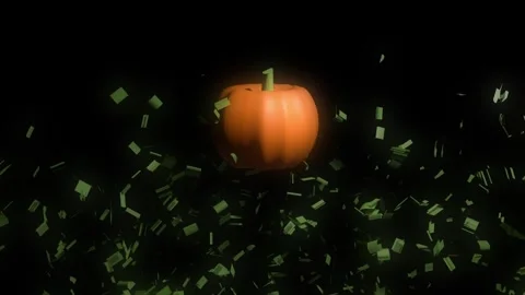 Halloween Greeting explodes with pumpkin Vídeos de archivo 281092678