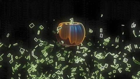 Halloween Greeting explodes with pumpkin Vídeos de archivo 282381759