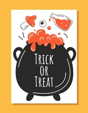 Halloween greeting postcard vector Stock-Illustration