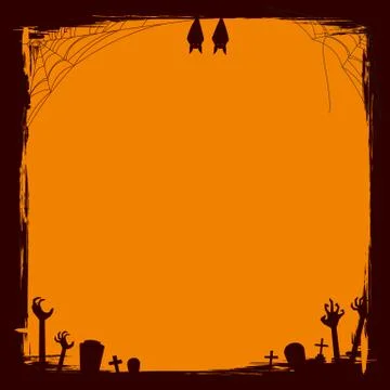 Halloween grunge frame in a square shape Stock Illustration