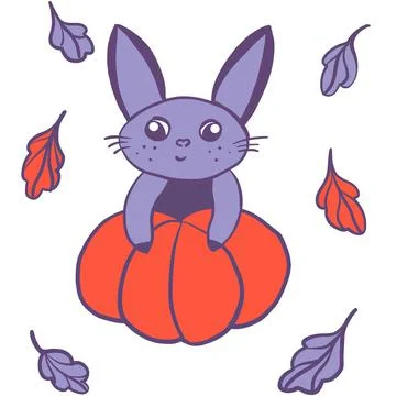 Halloween, halloween costume, halloween party, bunny,, in a costume, with a pump Stock Illustration