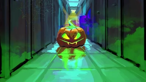 Halloween hand-drawn animation Stock Footage 197052325