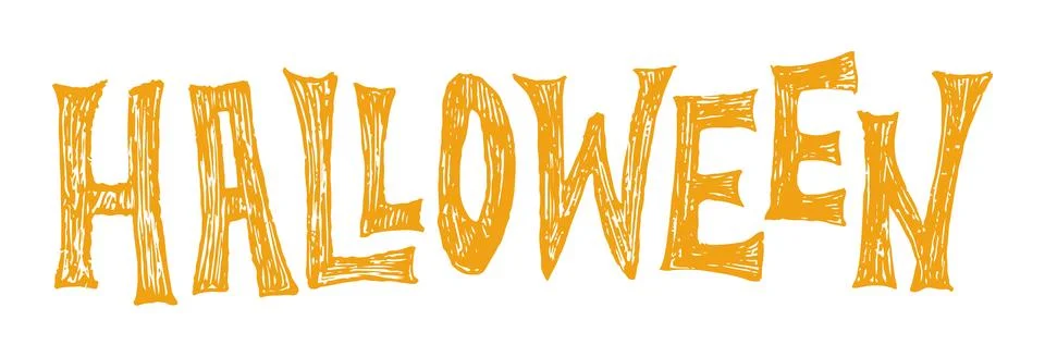 Halloween hand drawn creative vector lettering 스톡 일러스트