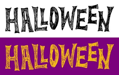 Halloween hand drawn creative vector lettering 스톡 일러스트