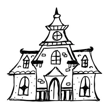 Halloween hand drawn isolated vector illustration on the white background Stock Illustration