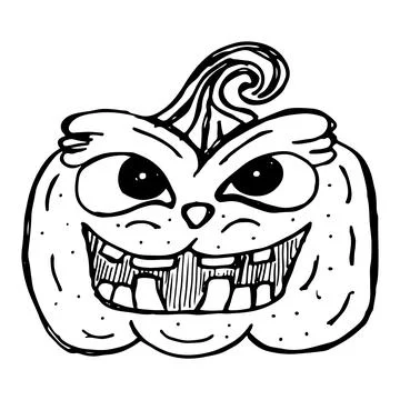Halloween hand drawn isolated vector illustration on the white background Stock Illustration