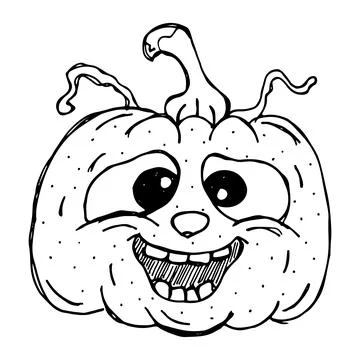 Halloween hand drawn isolated vector illustration on the white background Stock Illustration