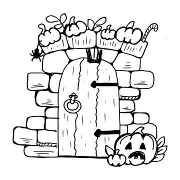 Halloween hand drawn isolated vector illustration on the white background Stock Illustration