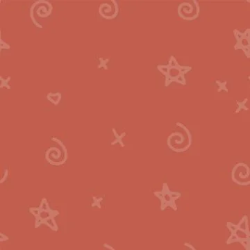 Halloween hand drawn seamless vector pattern with orange cross, star and spiral 스톡 일러스트