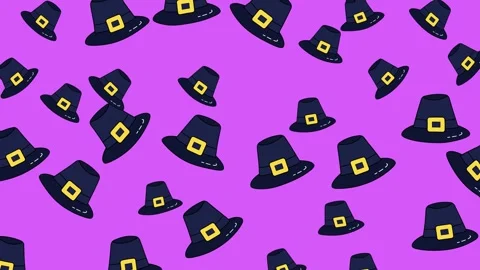 Halloween Hats Pattern Background for Spooky Season Fun. Stock Footage 321844784