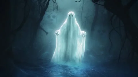 Halloween haunted ghosts background loop... | Stock Video | Pond5