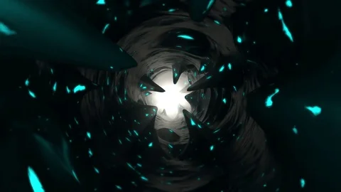 Halloween Hell Tunnel Loop 02 - BlueGreen Stock Footage 80647686