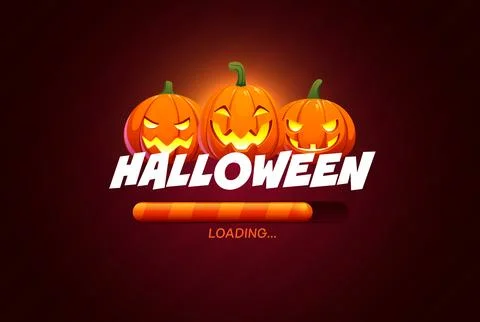 Halloween holiday countdown loading bar Stock Illustration