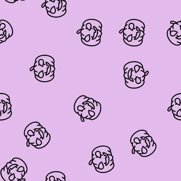 Halloween holiday line vector seamless pattern Stock Illustration
