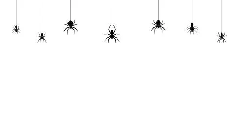 Halloween holiday spider border, vector frame Illustrazione stock