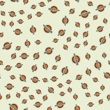Halloween holiday vector seamless pattern on beige Stock Illustration