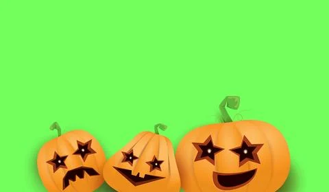 Halloween Horizontal web Banner or poster with Halloween scary pumpkins isolated Illustrazione stock
