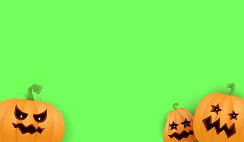 Halloween Horizontal web Banner or poster with Halloween scary pumpkins isolated Illustrazione stock