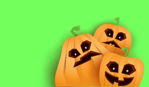 Halloween Horizontal web Banner or poster with Halloween scary pumpkins isolated Illustrazione stock