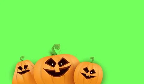 Halloween Horizontal web Banner or poster with Halloween scary pumpkins isolated Illustrazione stock