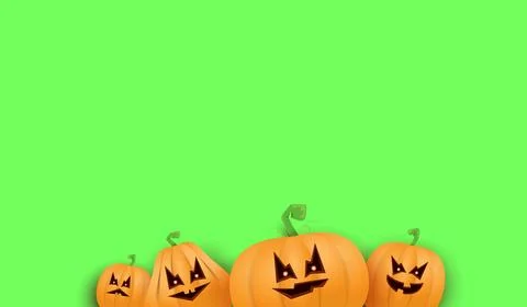 Halloween Horizontal web Banner or poster with Halloween scary pumpkins isolated Illustrazione stock