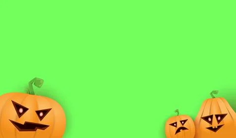 Halloween Horizontal web Banner or poster with Halloween scary pumpkins isolated Illustrazione stock