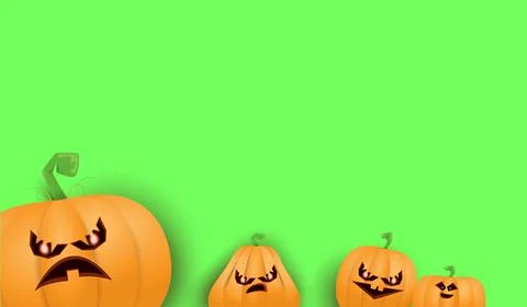 Halloween Horizontal web Banner or poster with Halloween scary pumpkins isolated Illustrazione stock