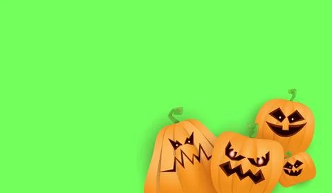 Halloween Horizontal web Banner or poster with Halloween scary pumpkins isolated Illustrazione stock