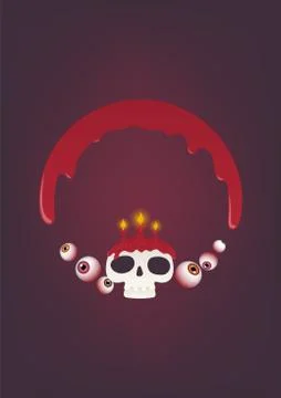 Halloween horror circle frame Stock Illustration