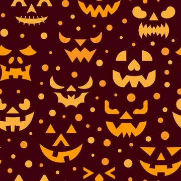 Halloween horror face seamless pattern Illustrazione stock