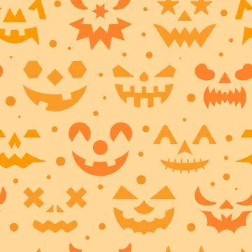 Halloween horror face seamless pattern Stock Illustration