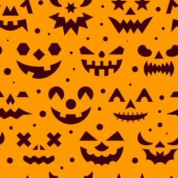 Halloween horror face seamless pattern Stock Illustration
