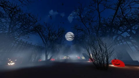 Halloween horror forest shuttle background Stock Footage 292641147