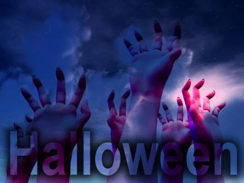 Halloween Horror Hands Stock Illustration