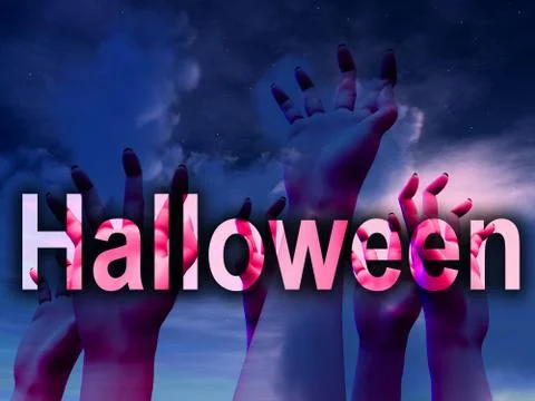 Halloween Horror Hands Stock Illustration