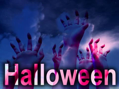 Halloween Horror Hands Stock Illustration