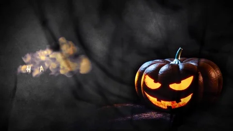 Halloween horror pumpkin background Stock Footage 95984398