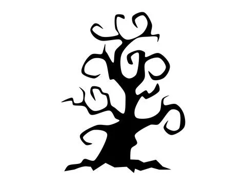 Halloween Horror Tree Silhouette, Vector illustration Stockillustratie