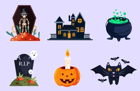 Halloween icon element vector set Stock Illustration