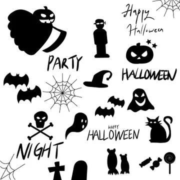 Halloween icon set Illustrazione stock