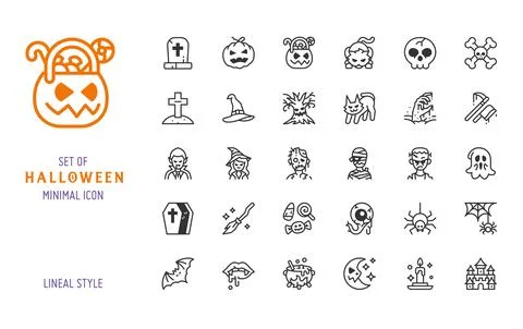 Halloween icon vector set Stock Illustration