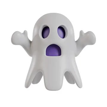 Halloween icon White ghost 3D Stockillustratie