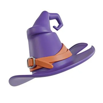 Halloween icon Witch hat 3D Stock Illustration