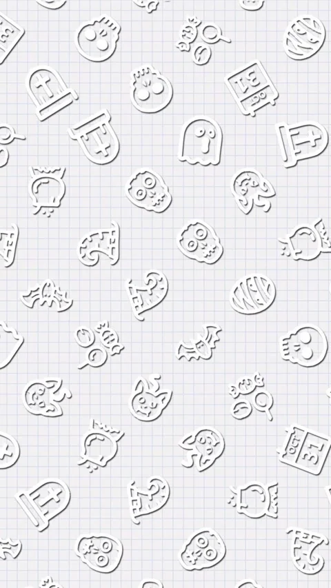 Halloween icons, animation loop. Seamless pattern background. small Halloween Stock Footage 323085831