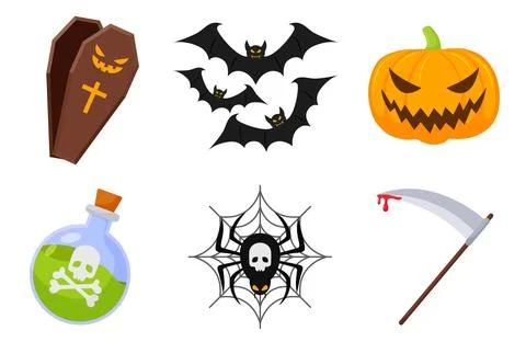 Halloween icons element vector set Stock Illustration