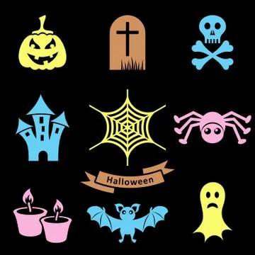 Halloween icons Stock Illustration