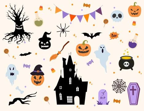 Halloween icons Ilustración de archivo
