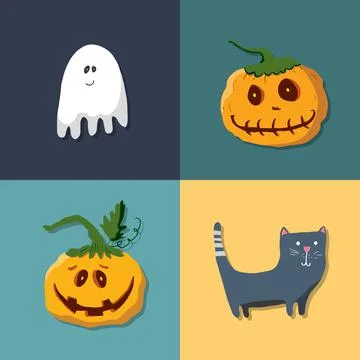 Halloween icons set, design elements, vector illustration イラスト素材