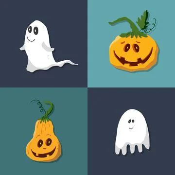 Halloween icons set, design elements, vector illustration 스톡 일러스트
